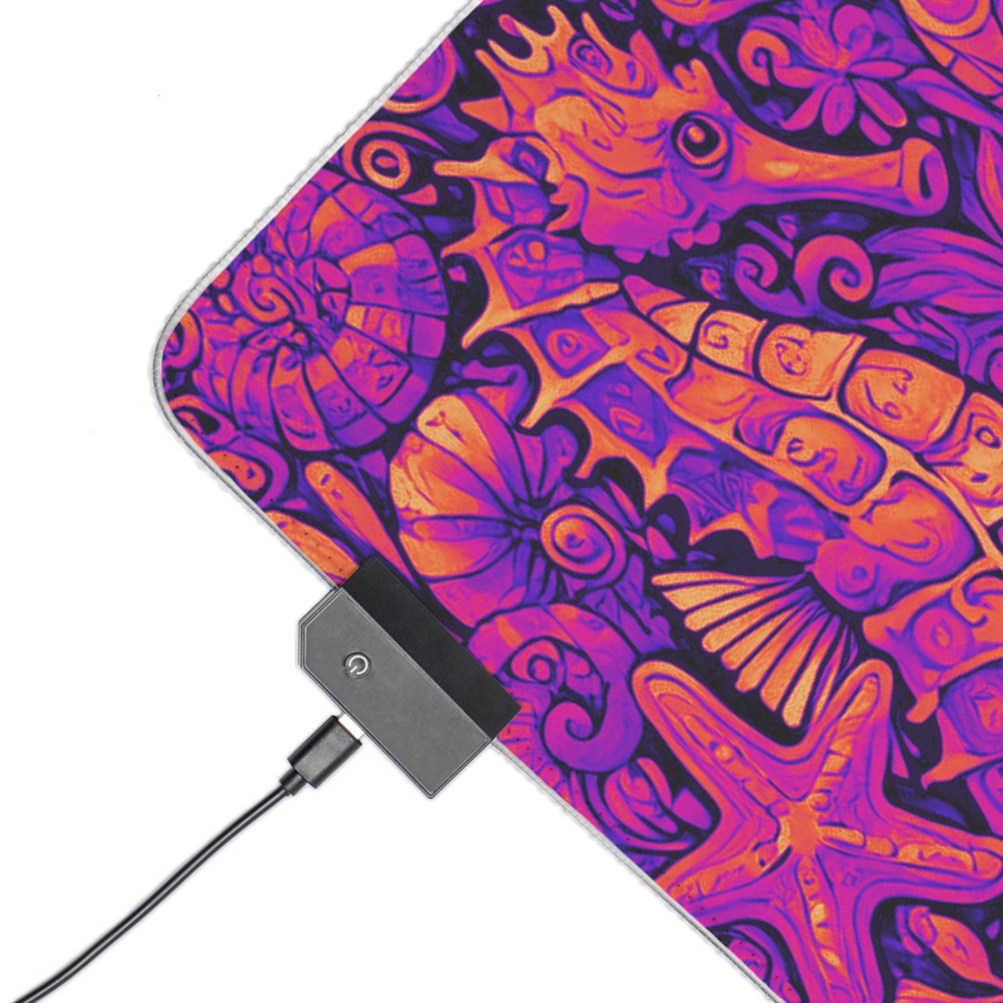 LED Gaming Mouse Pad With Vibrant RGB Lighting, 4 Sizes / Seahorse Trio, Heatwave