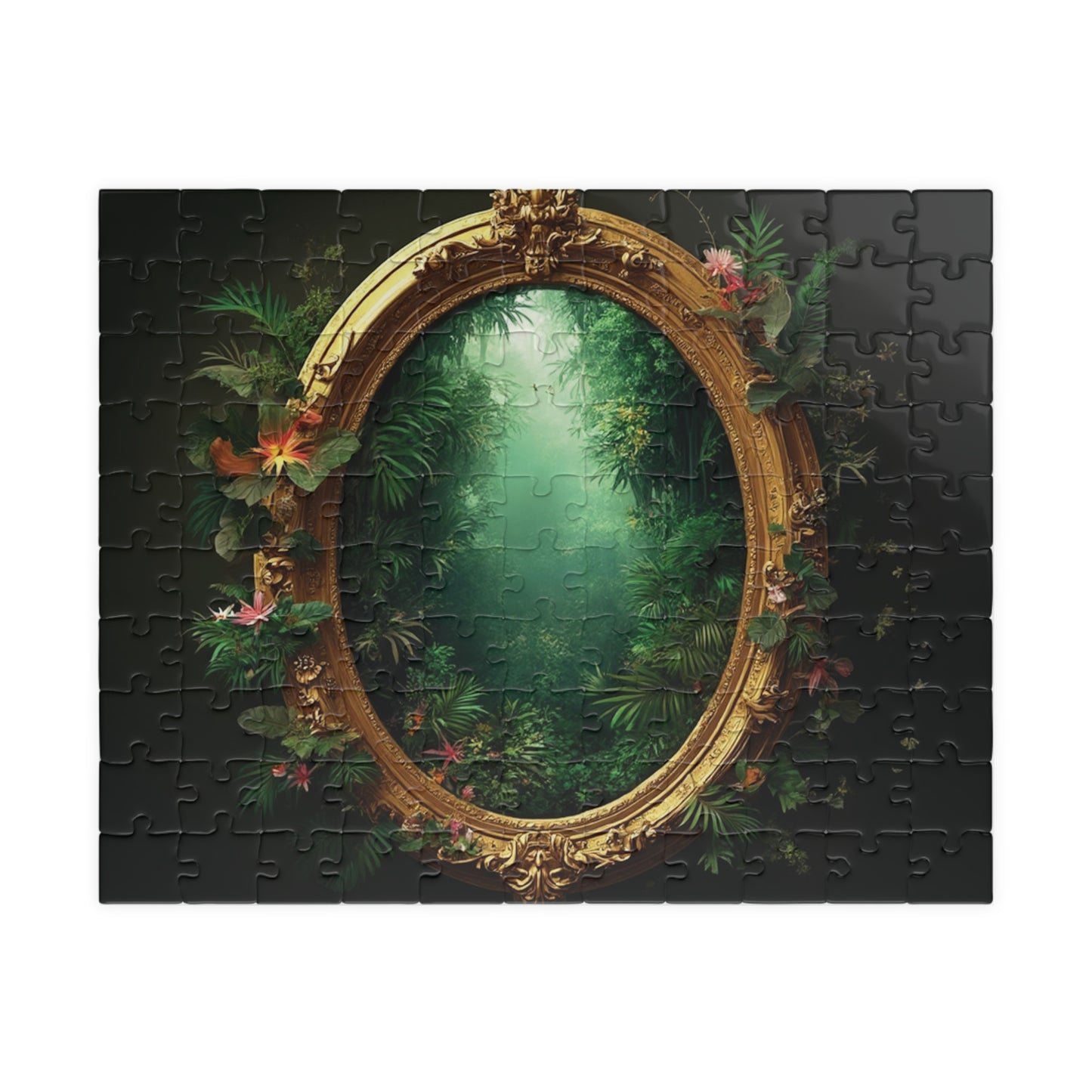 Golden Portal to Paradise Tropical Puzzle, 4 Sizes - Relaxing Jigsaw for Island Vibes