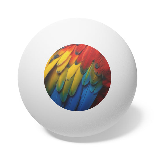Tropical Paradise Ping Pong Balls - 6 Pack with Macaw Feathers Design