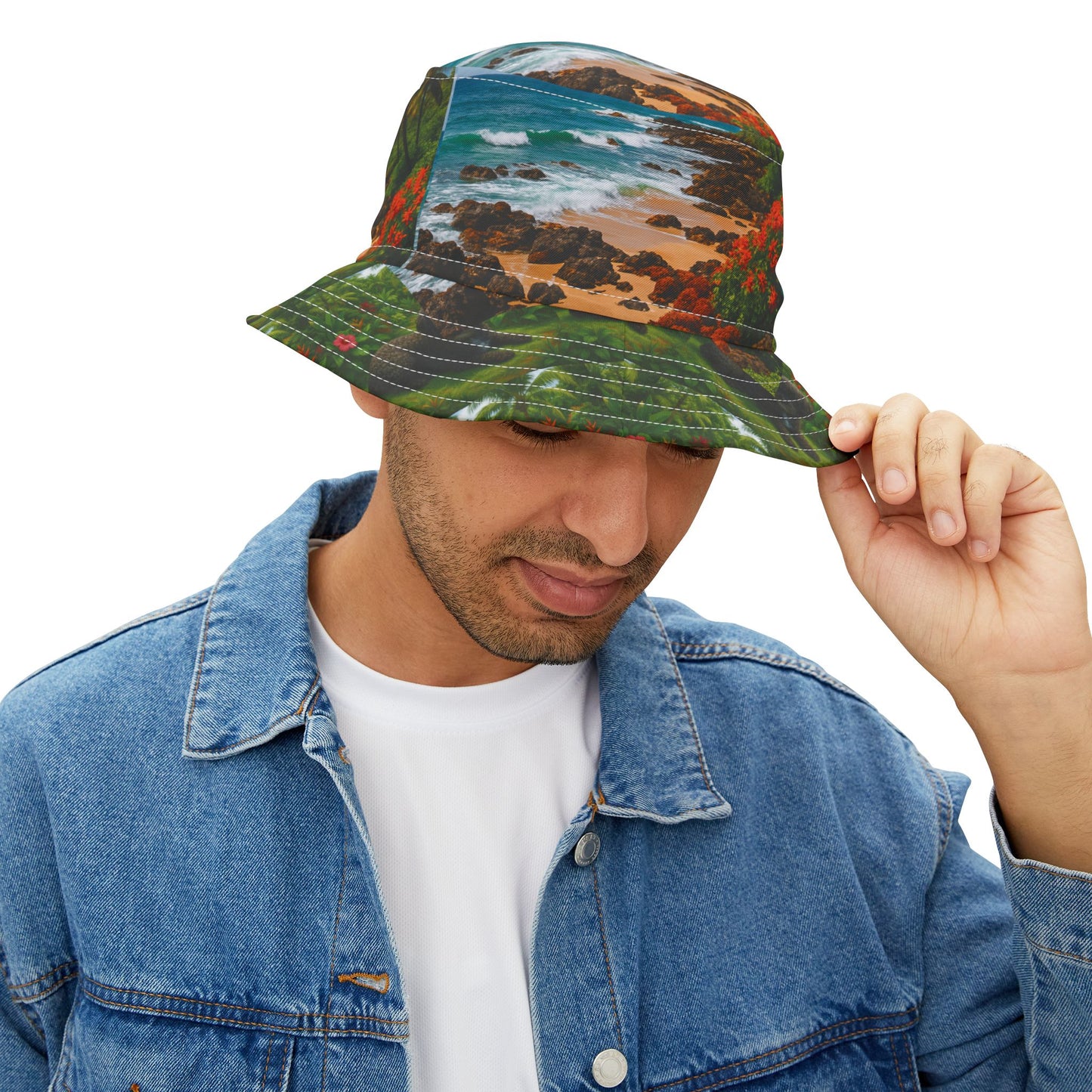 Meet You There / Polyester Bucket Hat for Beach Lovers