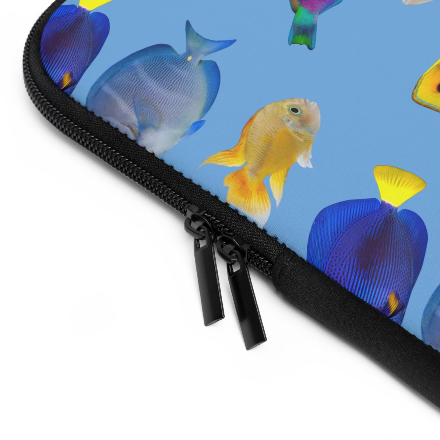 Tropical Laptop Sleeve, 5 Sizes - Perfect for Ocean Lovers & Students / School of Fish, Light Blue