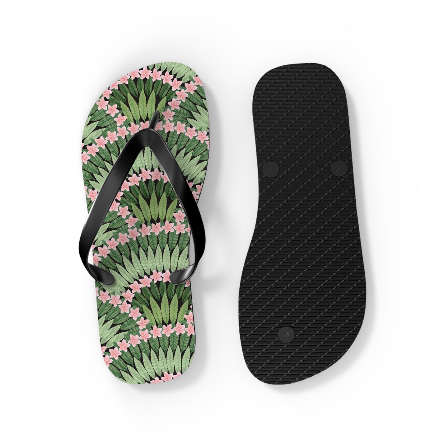 Flip Flops - Plumeria and Palms, Pink