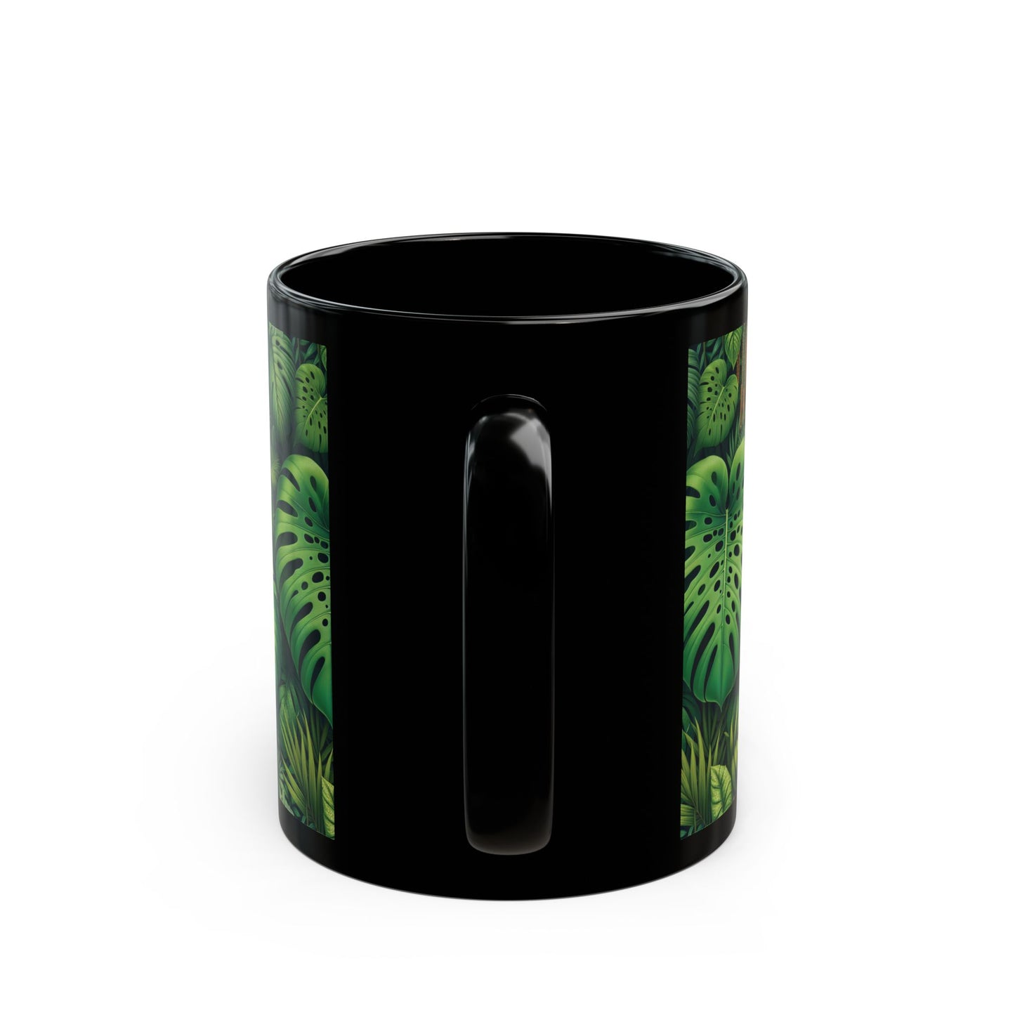 Black Coffee Mug - Rainforest Greenery