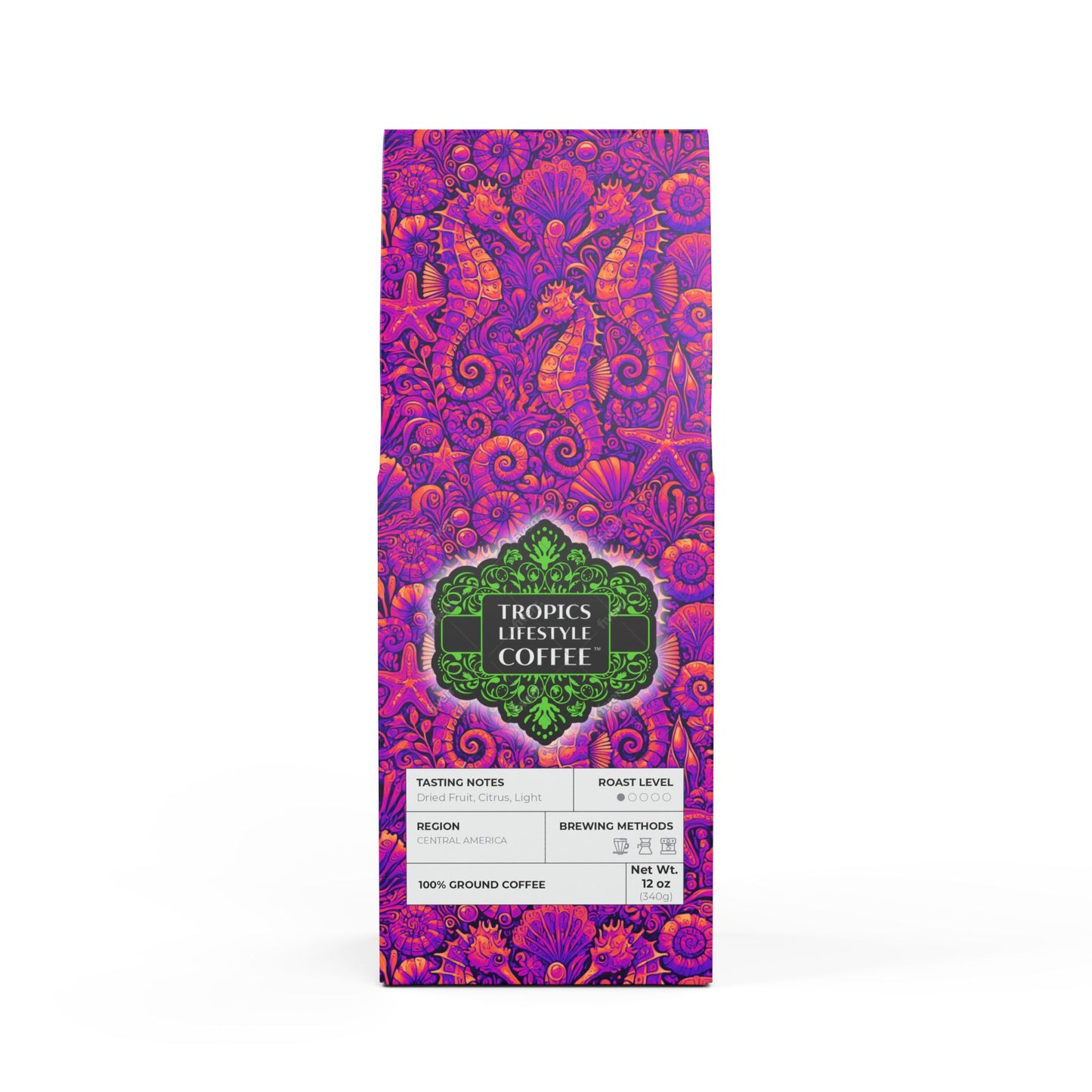 Beach Sunrise Blend™ Blend (Light Roast) Specialty Grade Craft Coffee / Seahorse Trio, Heatwave