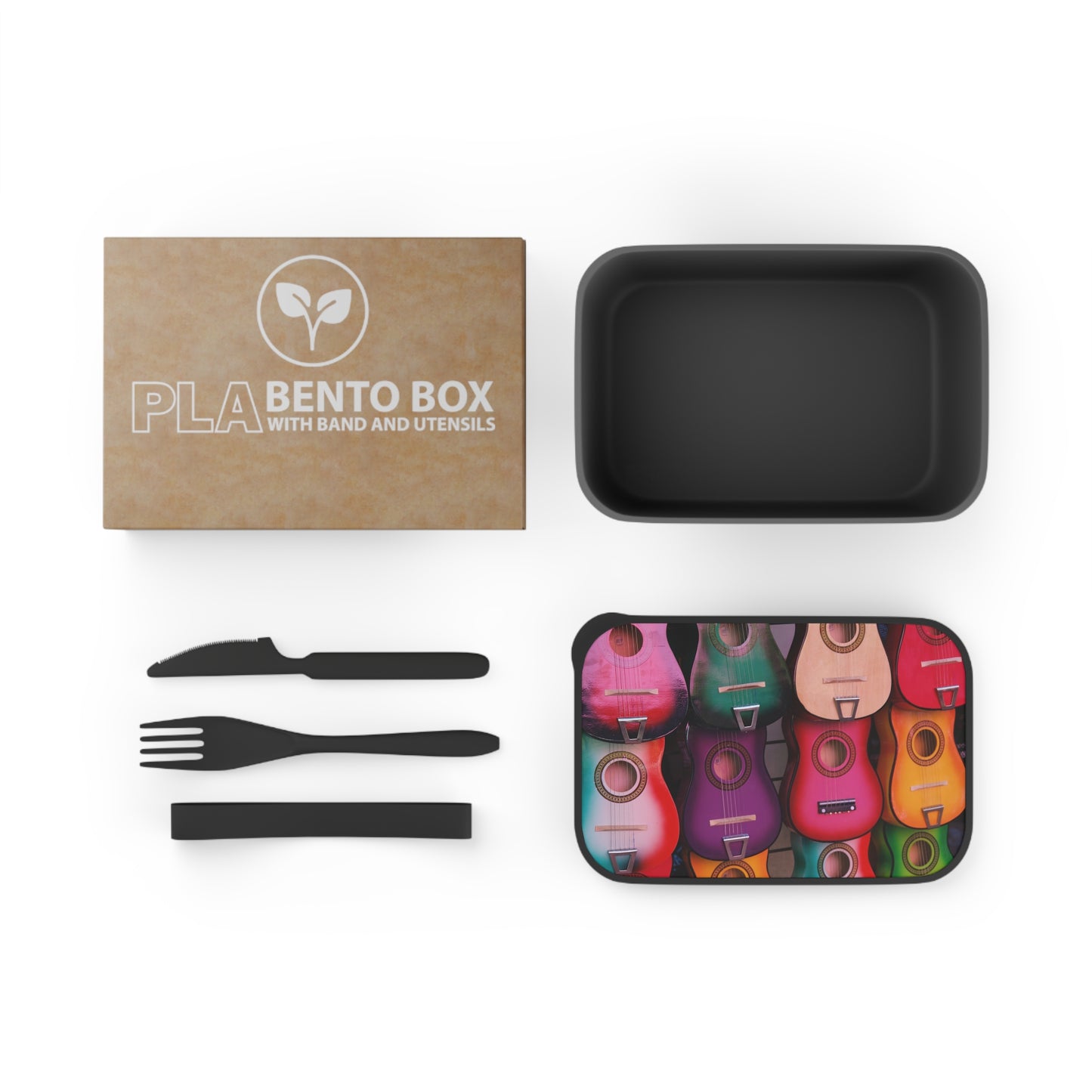 Bento Box with Utensils - Guitars in the Key of Tropical