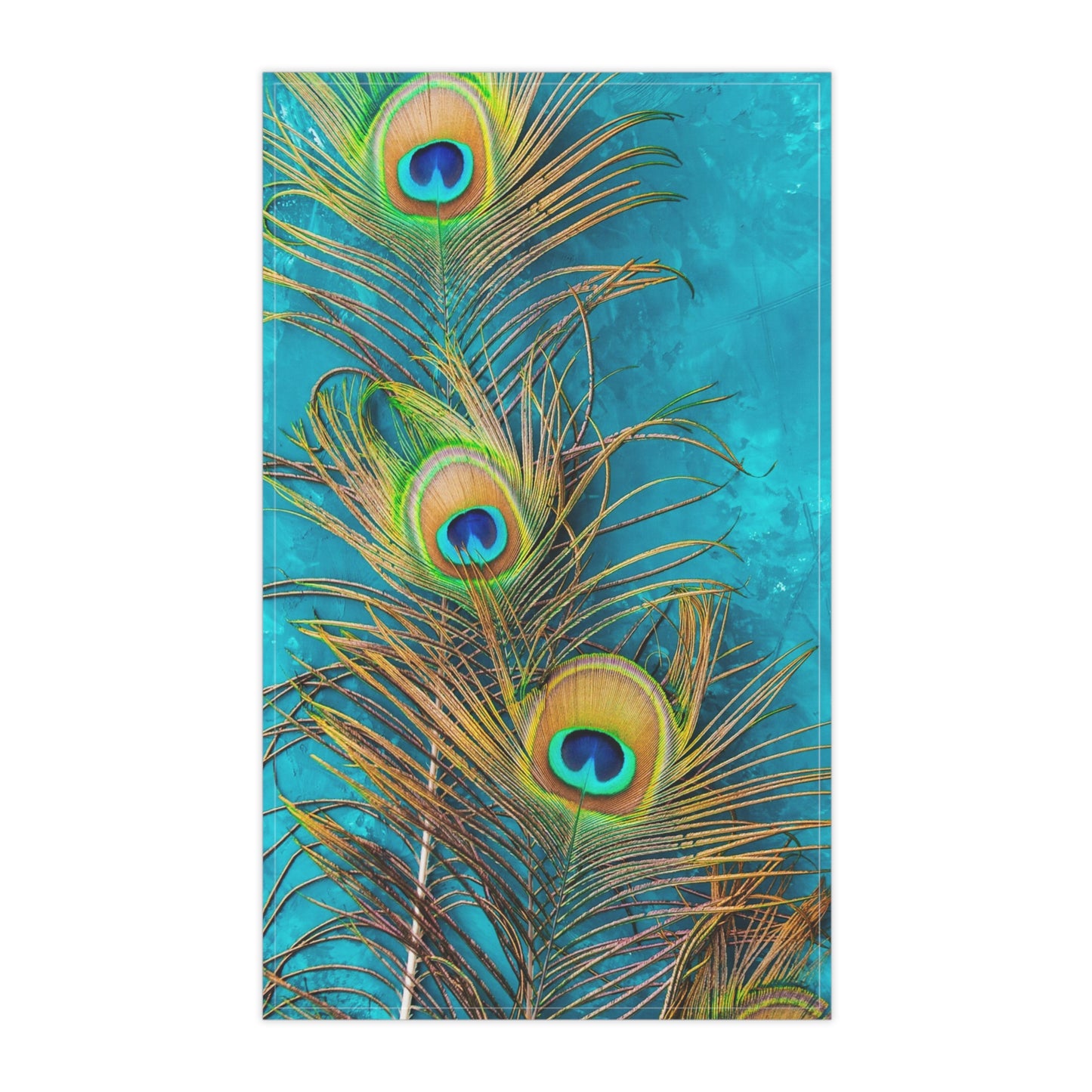 Tropical Tea Towels – Paradise Kitchen Decor / Peacock Turquoise Glow