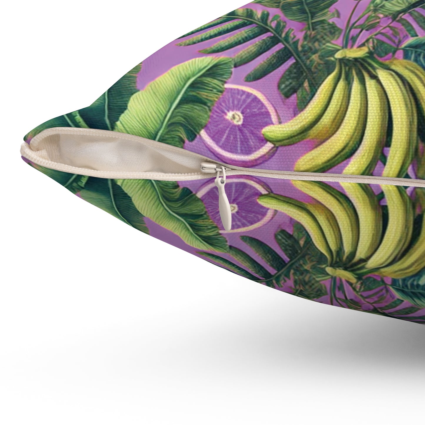 Decorative Pillow - Accent Cushion, 4 Sizes / More Tropical Fruit, Deep Lilac