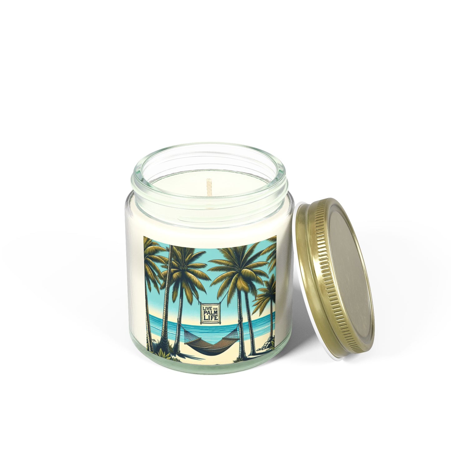 Scented Candles, Coconut Apricot Wax (4oz, 9oz) - Hammock on the Beach