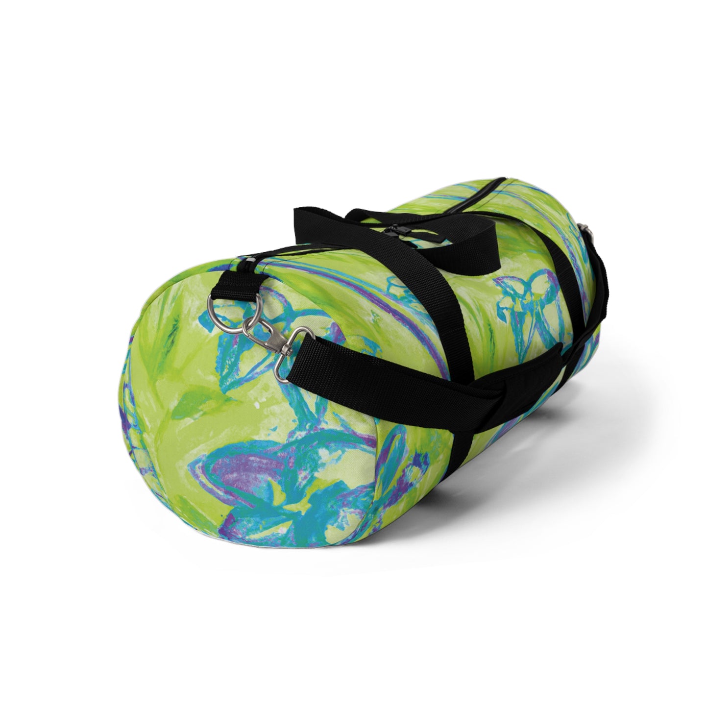Tropical Rainforest Duffel Bag - Perfect for Travel and Gym / Tropical Doodles, Lime