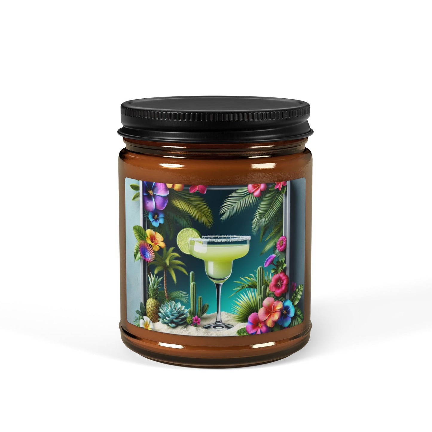 Soy Candle in Amber Jar - Multi-Size / Tropical Margarita