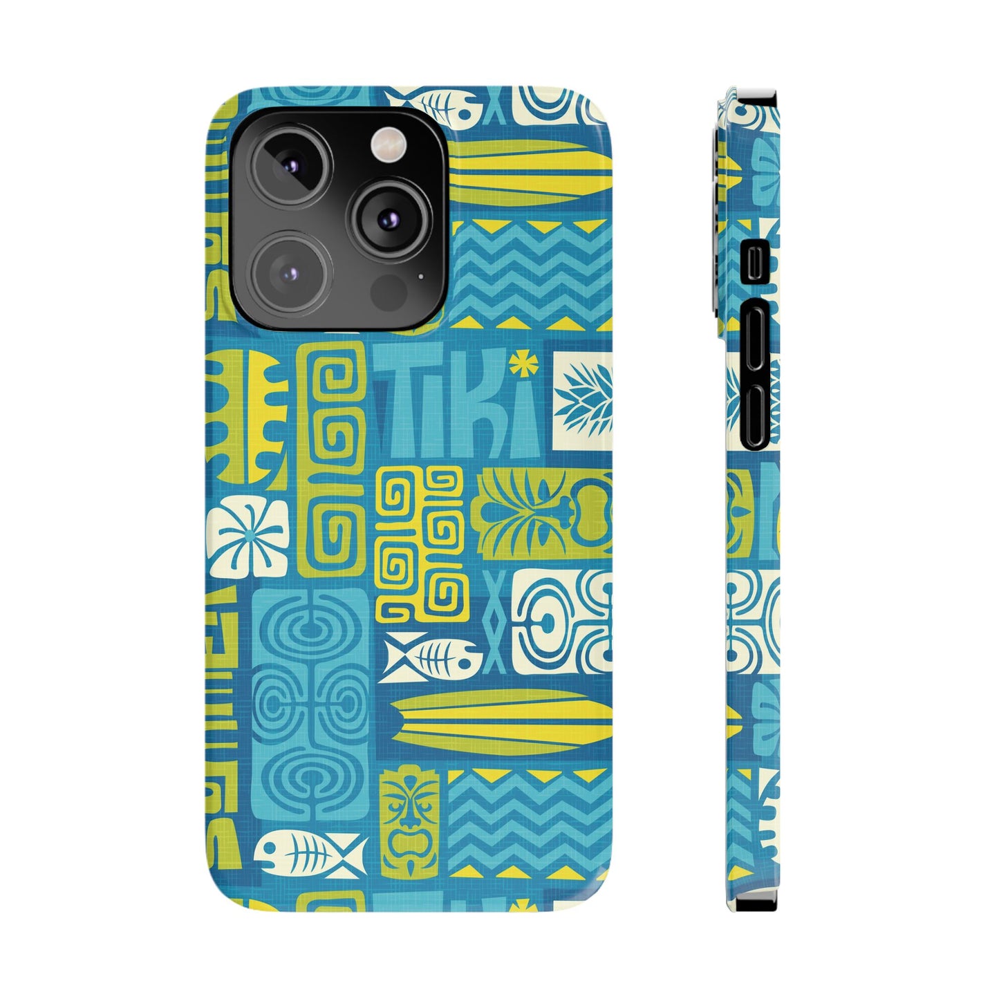 Slim Phone Cases - Tiki Poster Blue