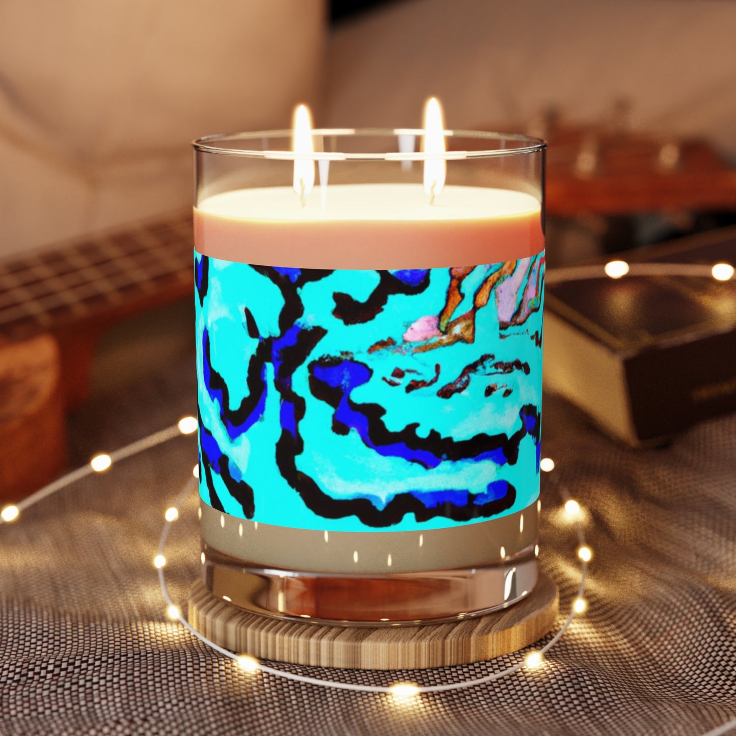 Wild Coral Reef/Turquoise Scented Candle - 11oz Full Glass, Tropical Decor
