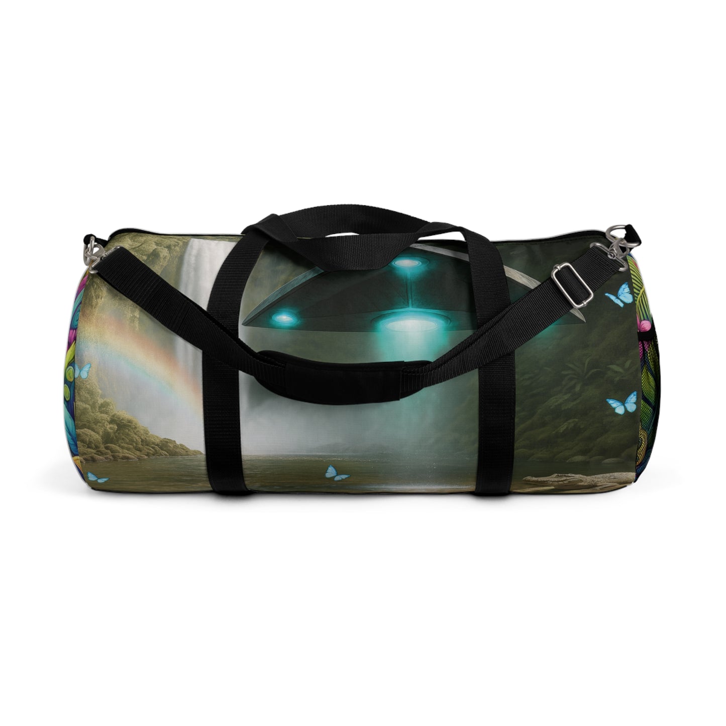 Tropical Duffel Bag - Perfect for Travel and Gym / UFO and Waterfall
