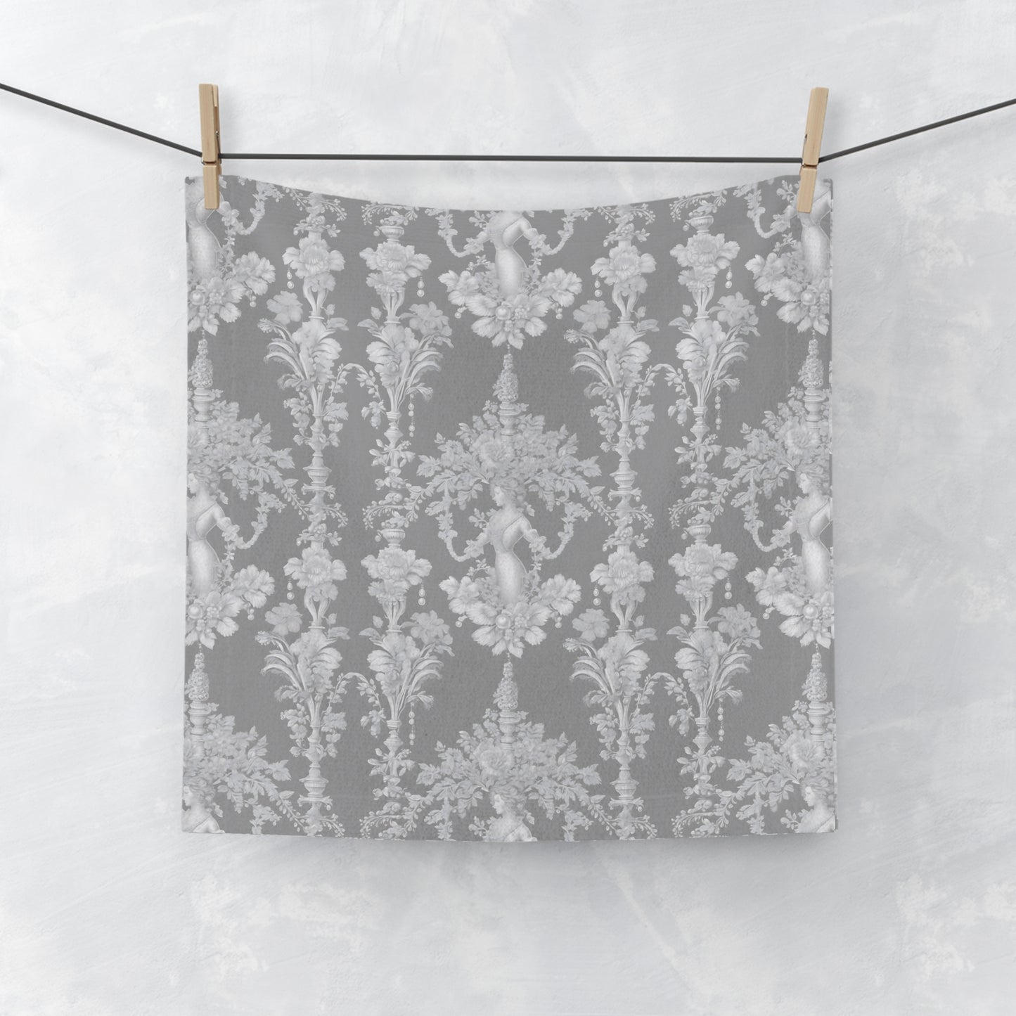 Face Towel - Pearl Lady Toile, Slate