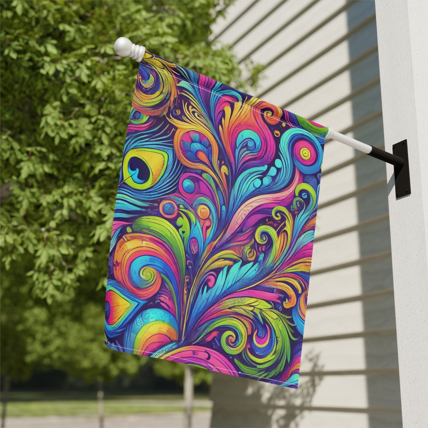 Tropical Garden Flag - Perfect for Outdoor Decor / Feather Currents Pop