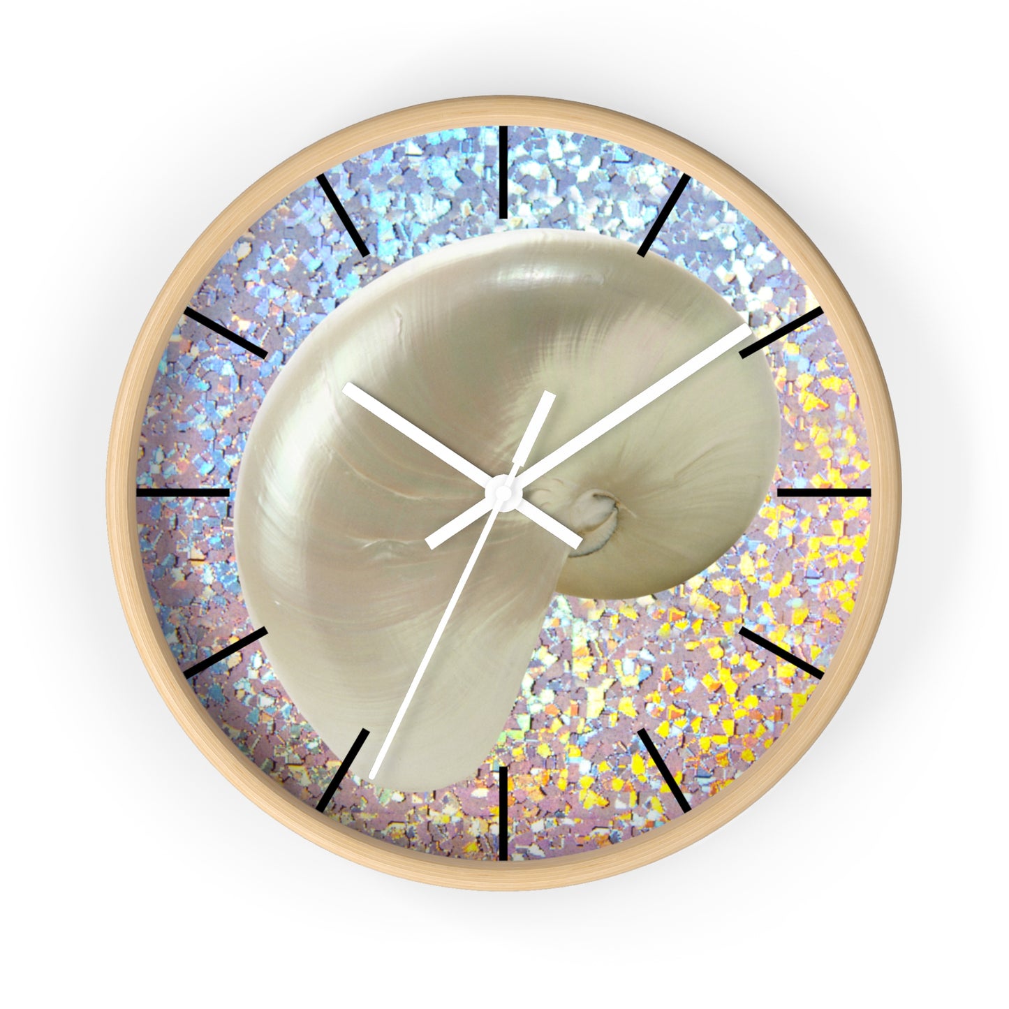 Wall Clock, Disco White Nautilus, Hands/Base Variants