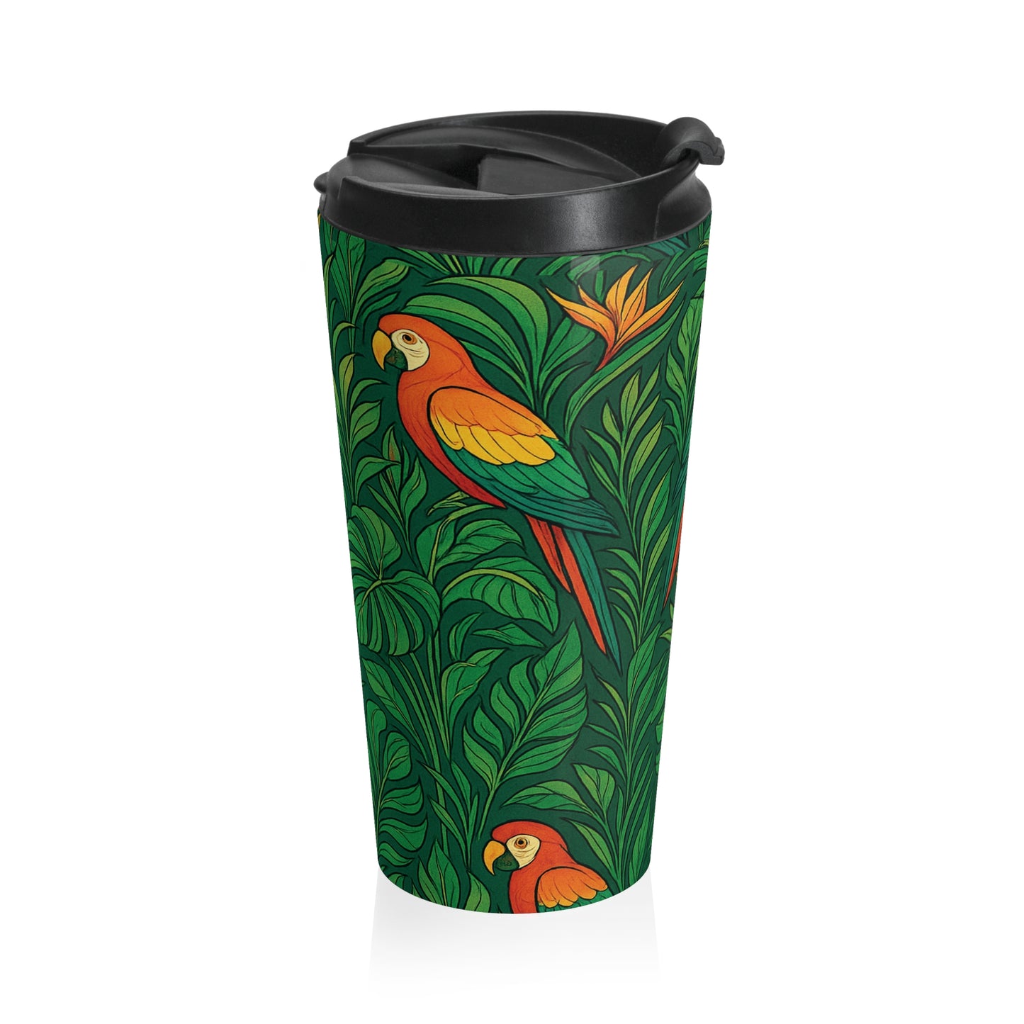 15 oz. Stainless Steel Travel Mug / Parrot Family