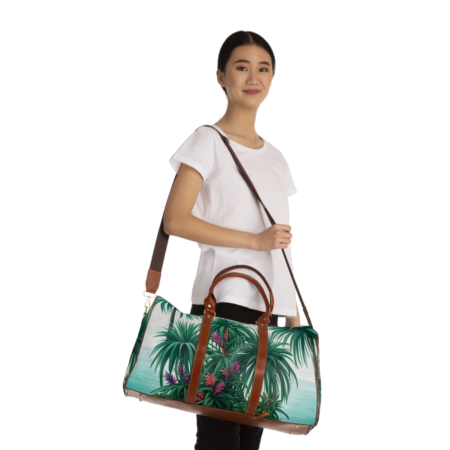 Tropical Waterproof Travel Bag - Perfect for Beach Getaways / Tiny Palm Island