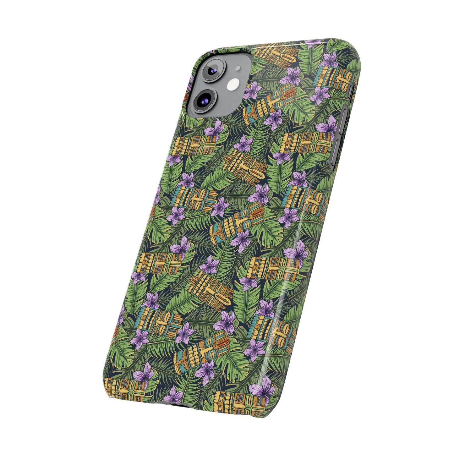 Slim Phone Cases - Tiki Purple Greenery