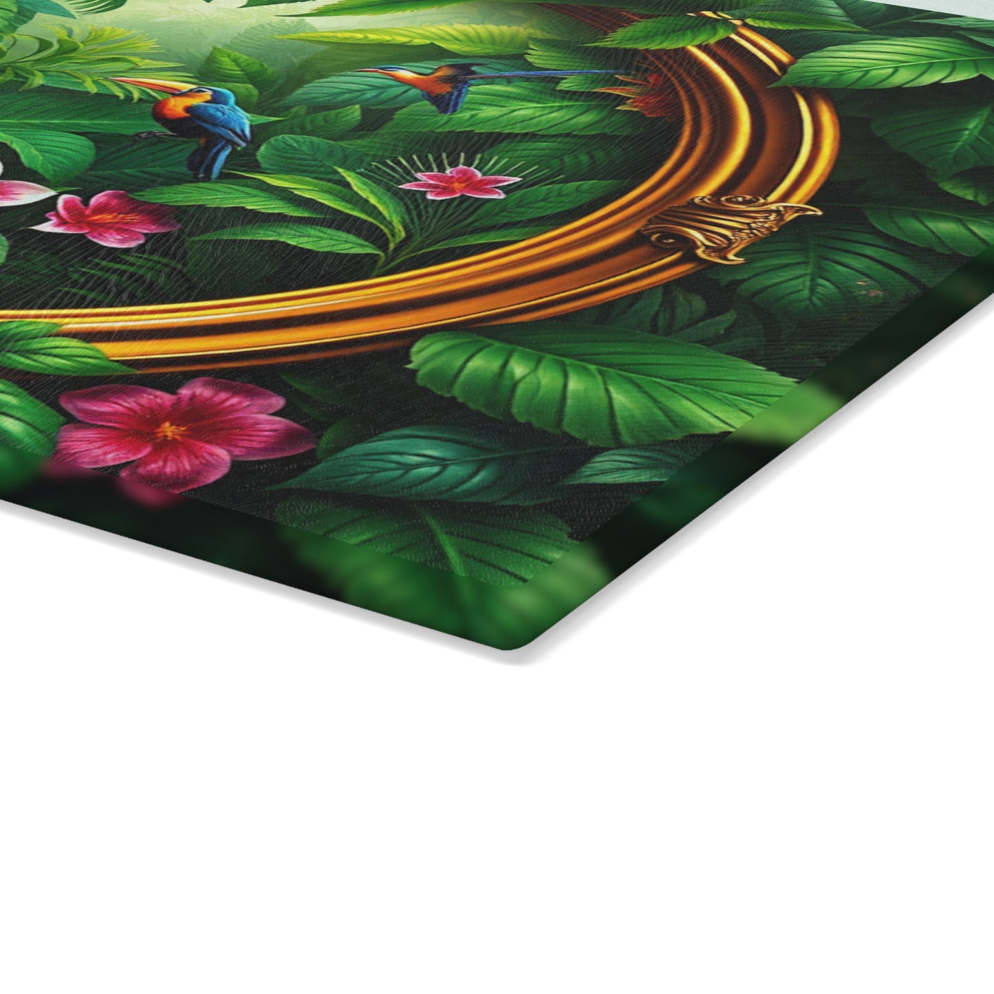 Glass Cutting Board, 2 sizes - Framed Rainforest