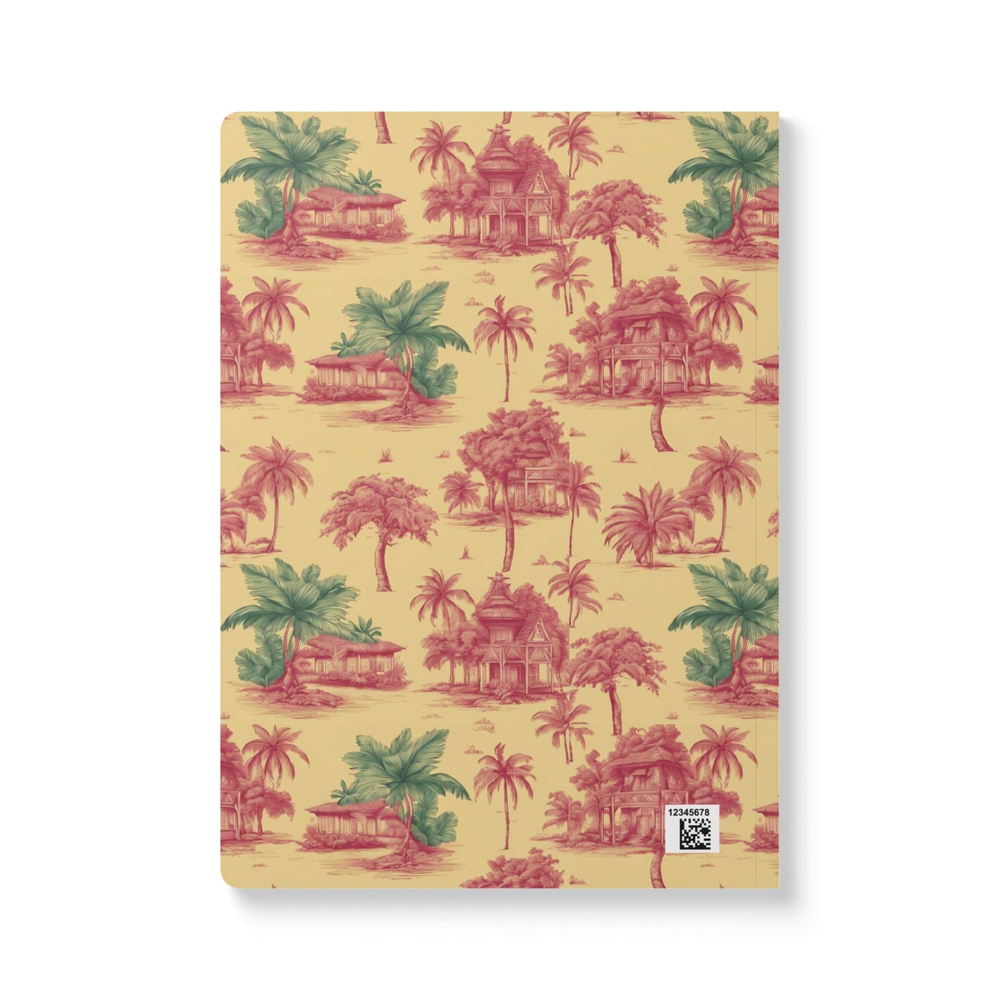 Softcover Journal - Tropical Toile, Red/Green