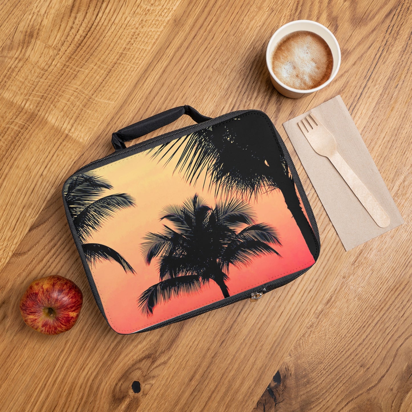 Palm Glow Lunch Bag - Eco-Friendly Insulated Tote, Adult and Child Lunchbox / Perfect for Picnics, Beach Outings