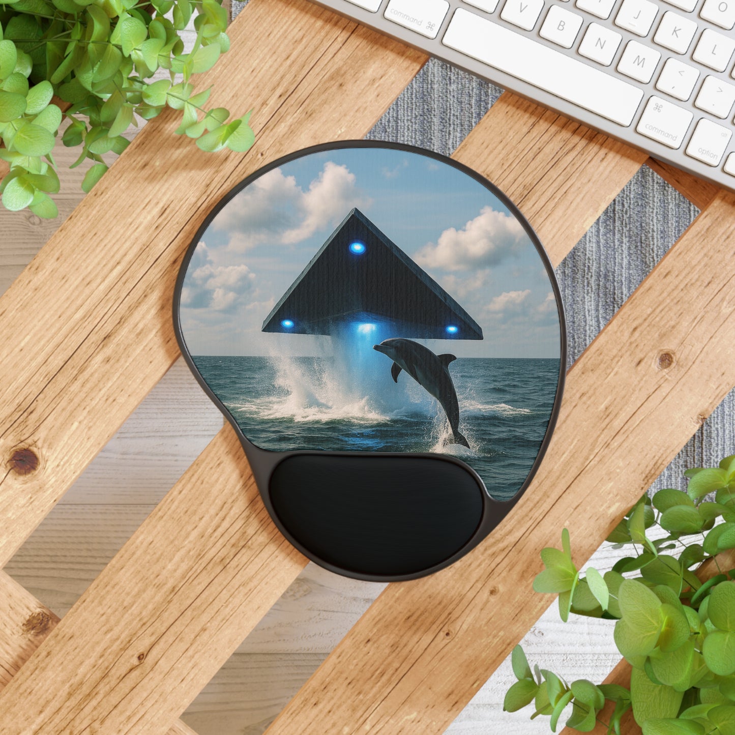 UFO and Dolphin Mouse Pad with Wrist Rest – Ergonomic Design for Comfort and Style