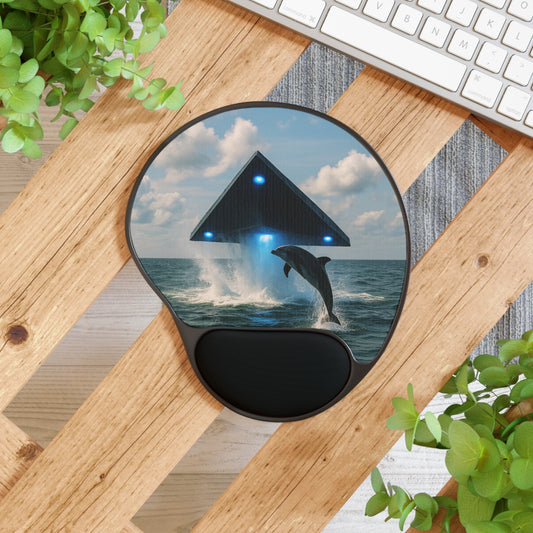UFO and Dolphin Mouse Pad with Wrist Rest – Ergonomic Design for Comfort and Style