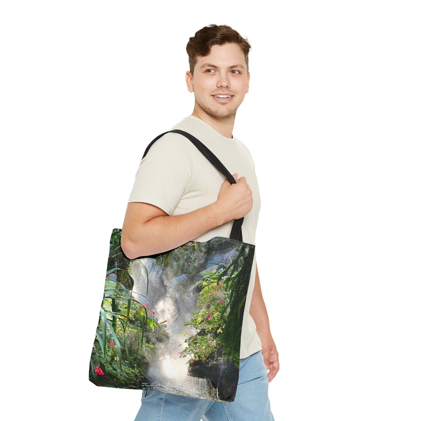 Tropical Misty Rainforest River Tote Bag - 3 Sizes