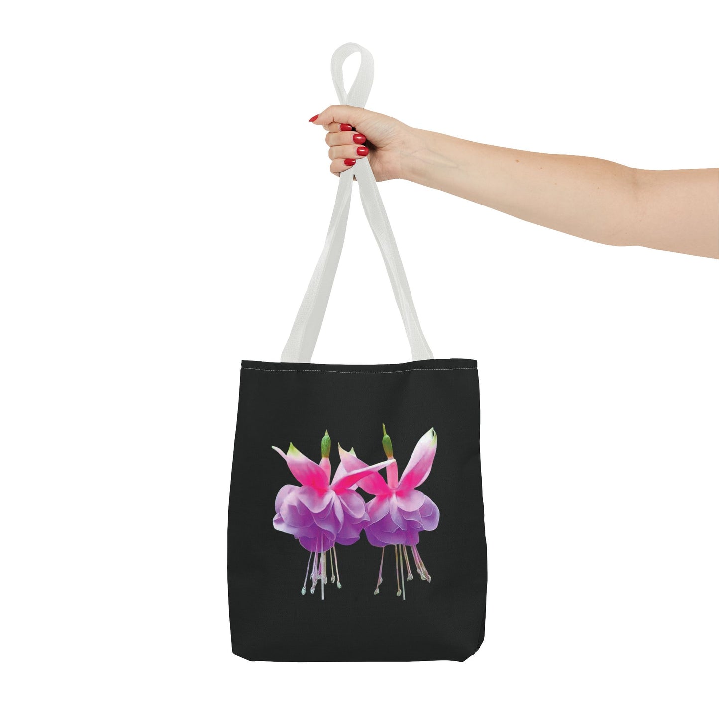 Tropical Real Two Fuchsias/Black Tote Bag - 3 Sizes