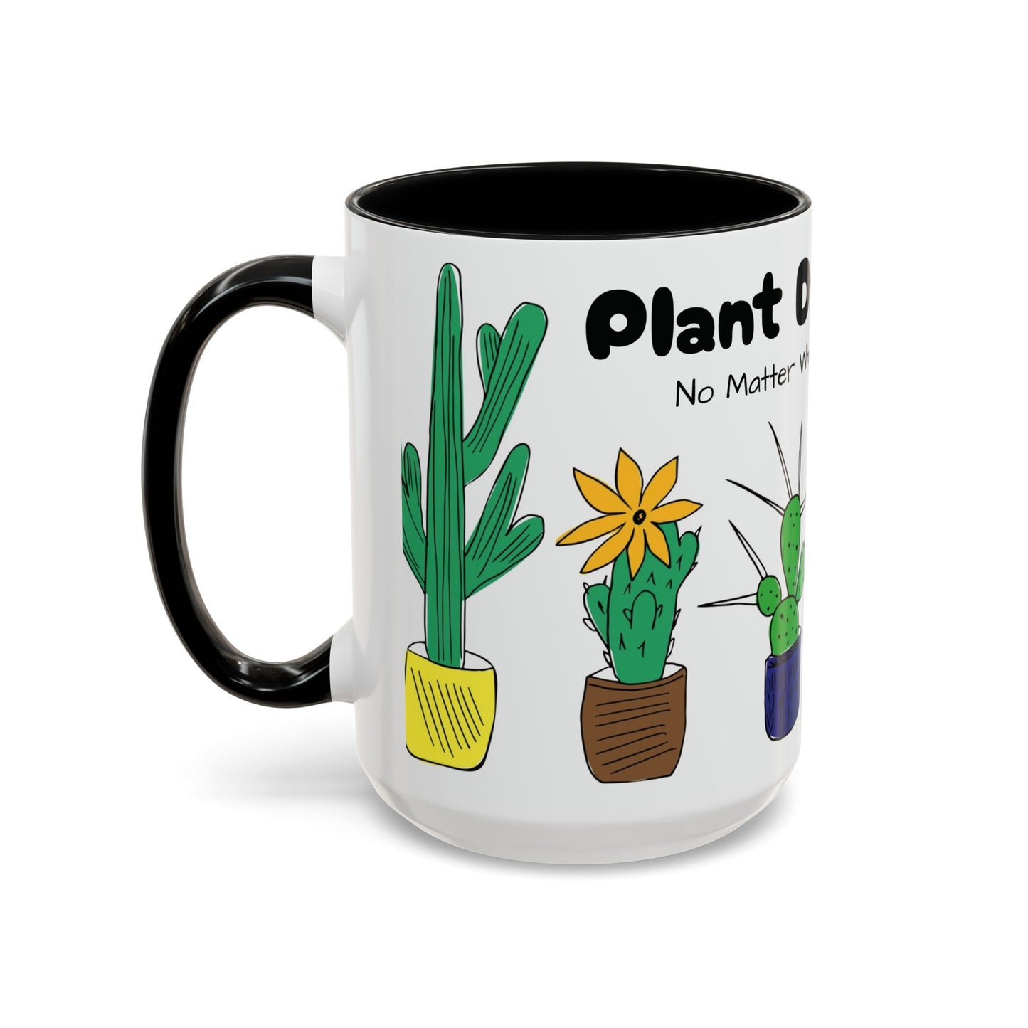 Botanical Accent Coffee Mug (11, 15oz), 8 Colors - Plant Dad: At Least I Don't Have Ugly Children!