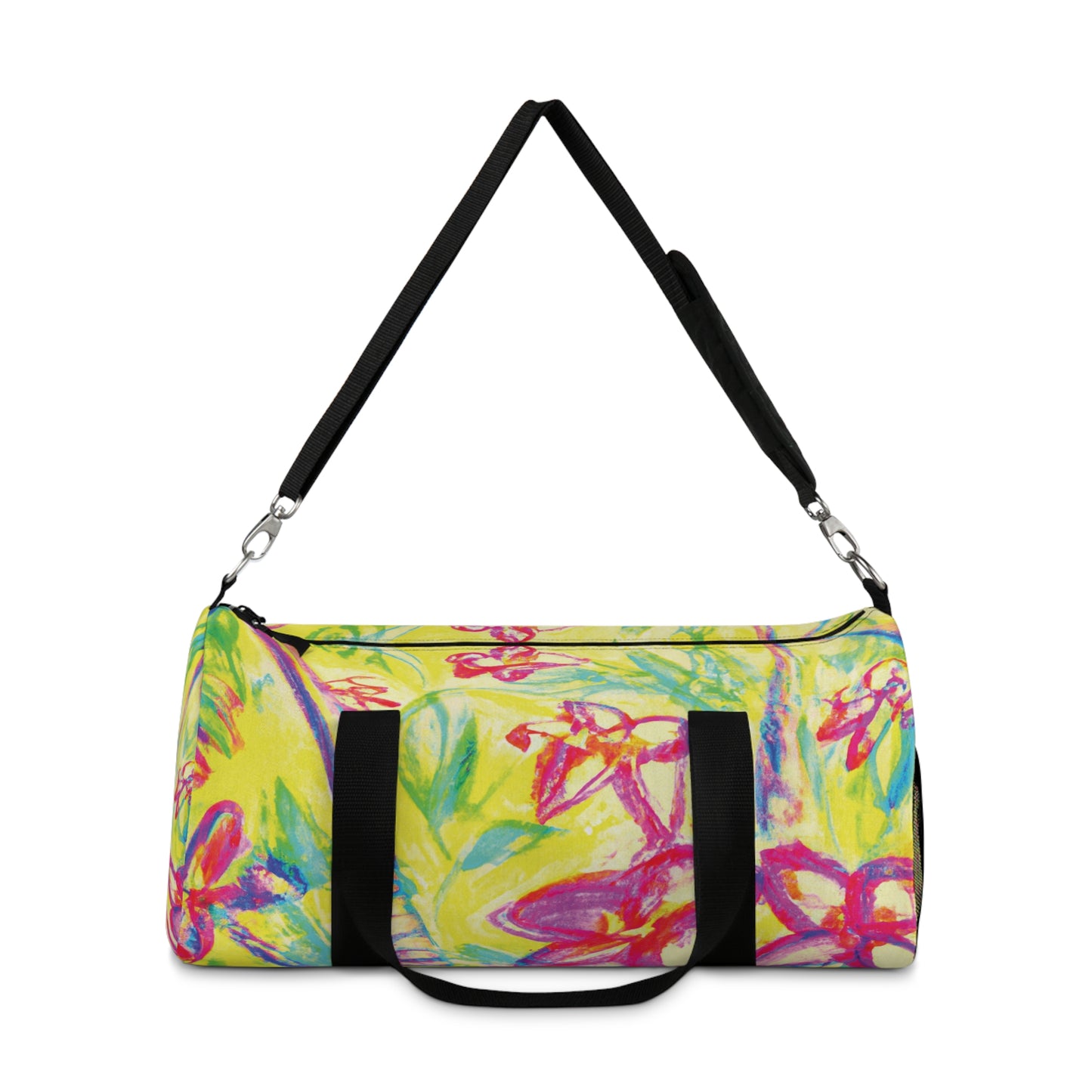 Tropical Rainforest Duffel Bag - Perfect for Travel and Gym / Tropical Doodles, Yellow