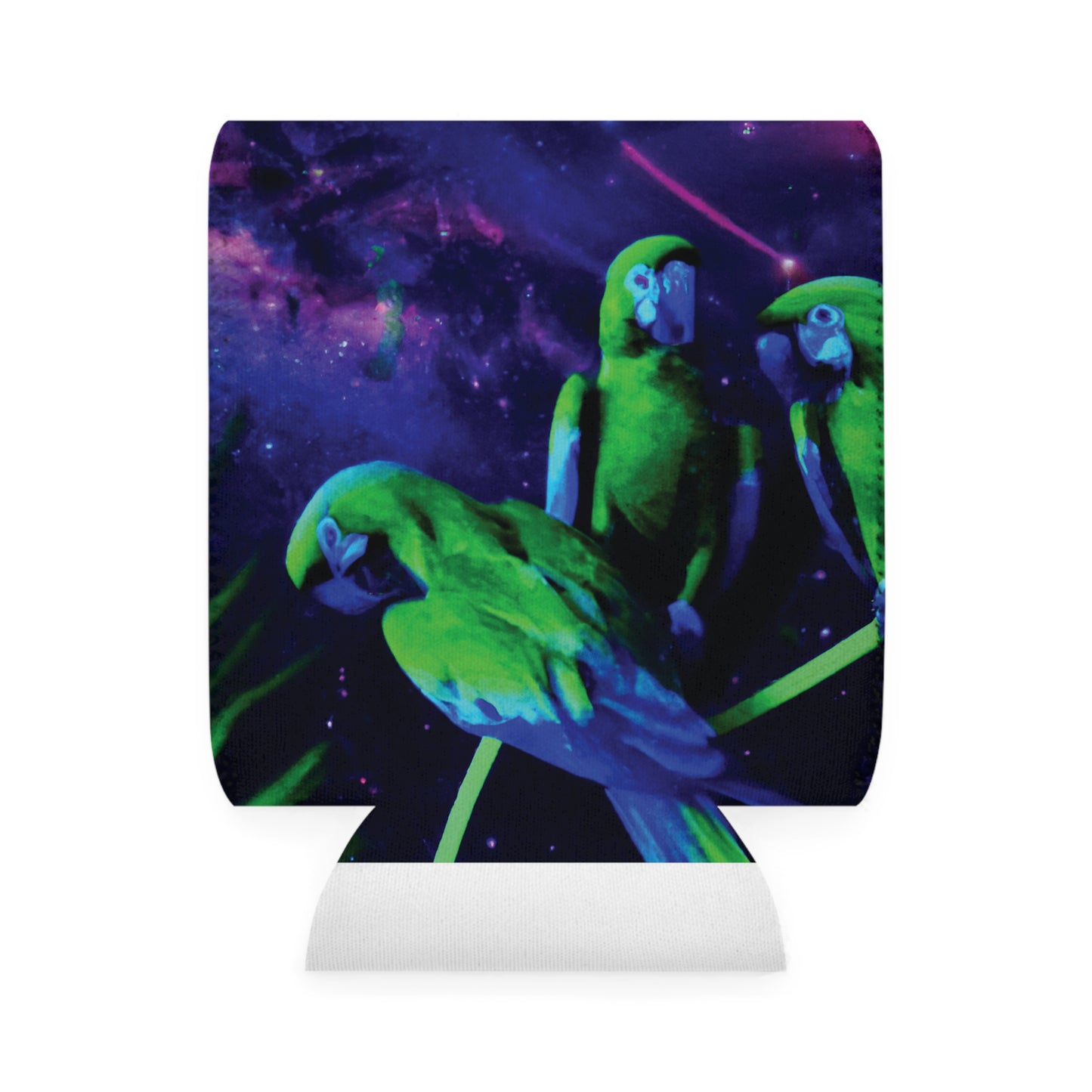 Galactic Parrots Can Cooler Sleeve - Perfect for Outdoor Picnics
