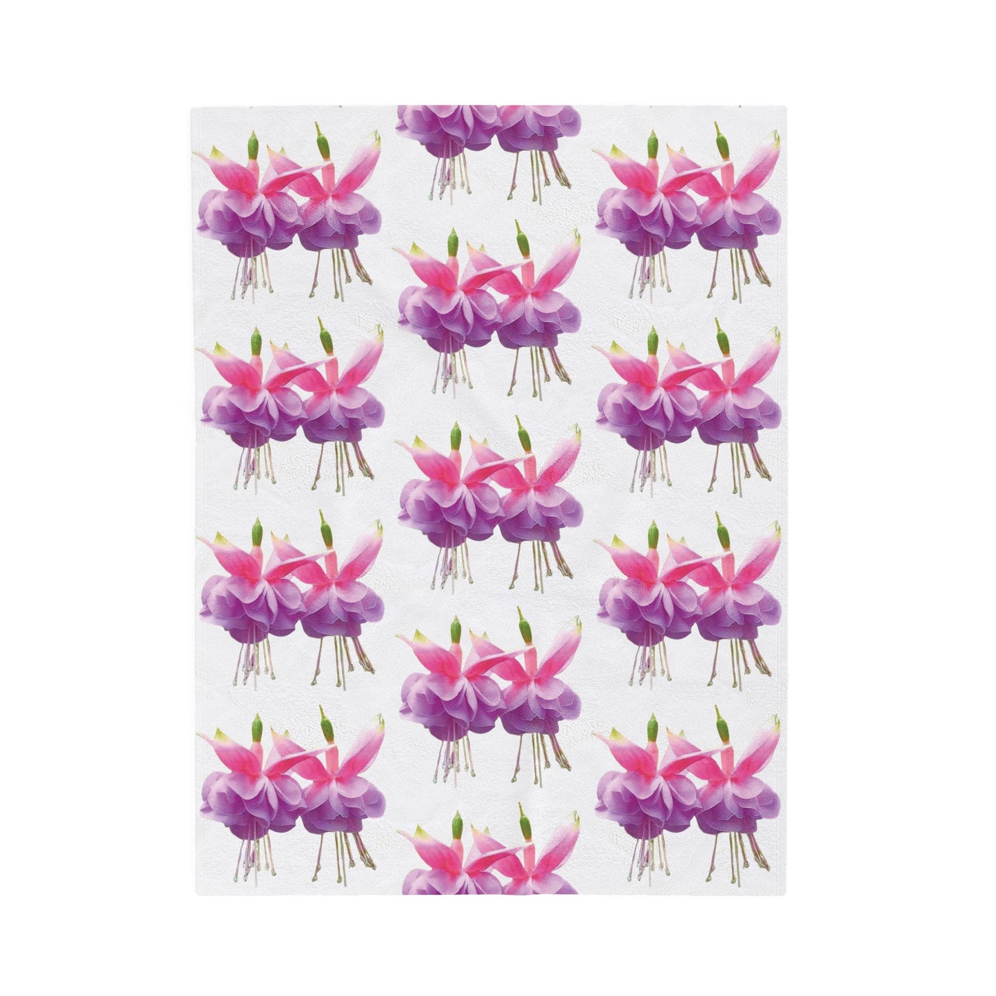 Tropical Two Fuchsias Velveteen Plush Blanket - Cozy Home Decor for Flower Lovers