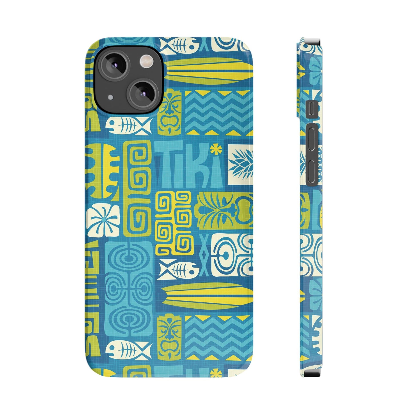 Slim Phone Cases - Tiki Poster Blue