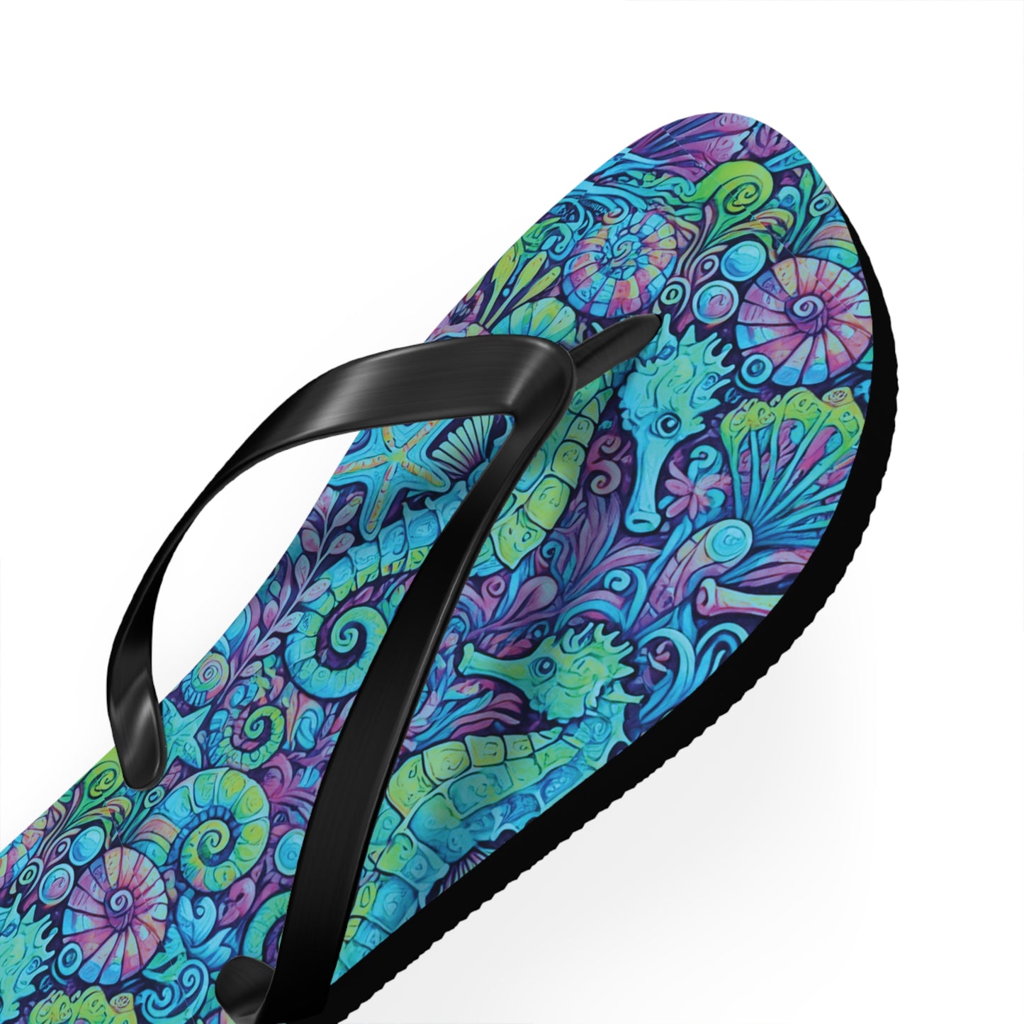 Flip Flops - Seahorses/Turquoise Pop
