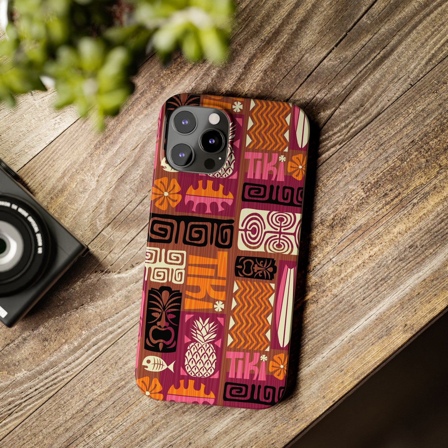 Slim Phone Cases - Tiki Poster Pink/Orange