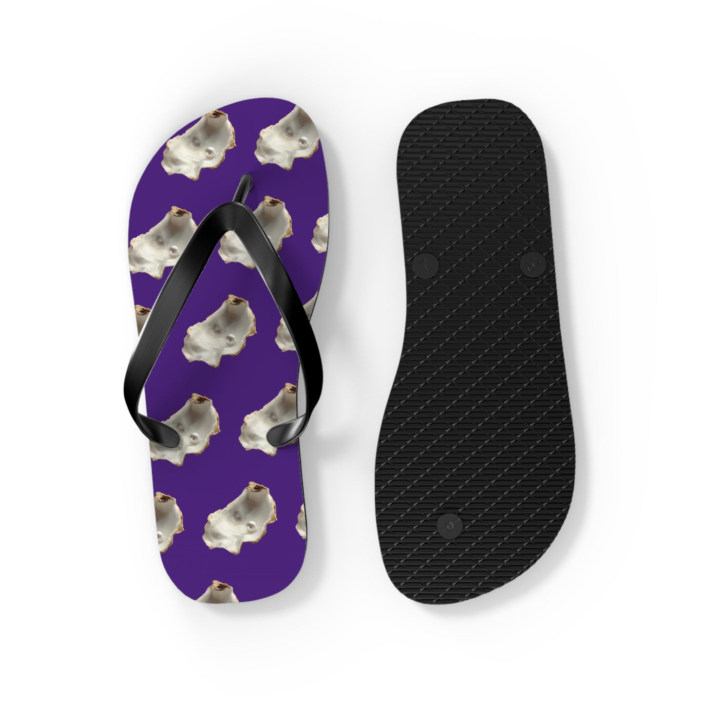 Flip Flops - White Pearl Oyster, purple