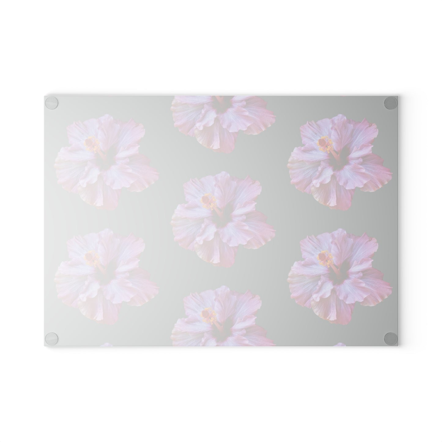 Glass Cutting Board, 2 sizes - Real Purple Hibiscus/Dark Grey