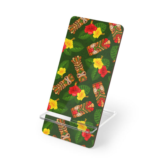 Mobile Display Stand for Smartphones, Tiki Hibiscus Garden