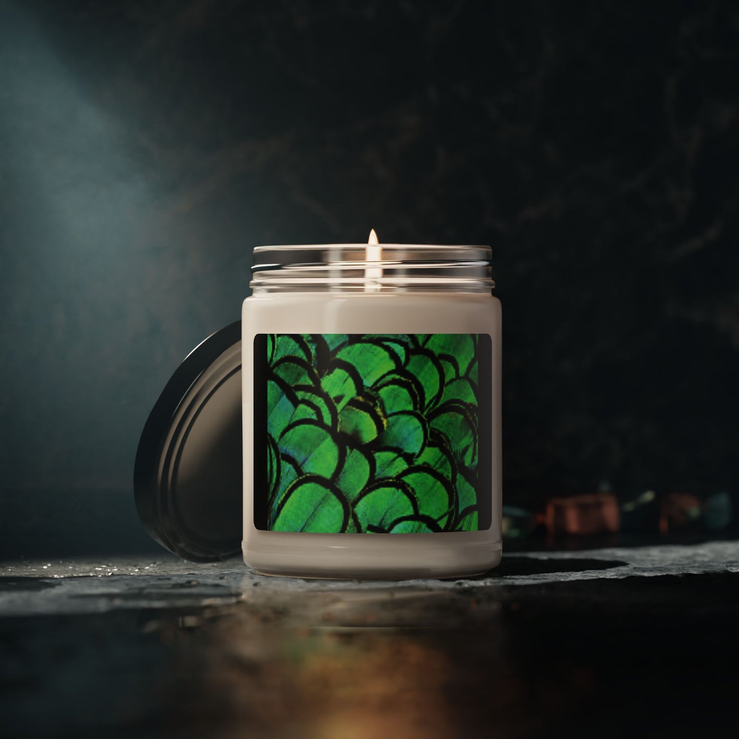 Scented Soy Candle, 9oz, Green Peacock