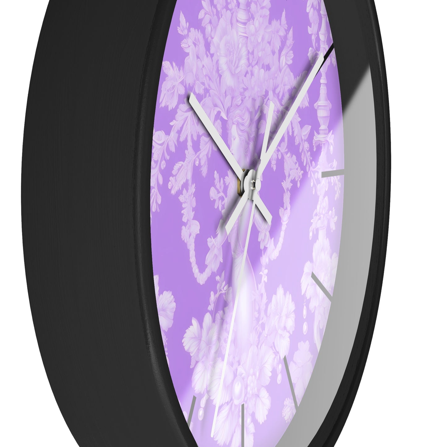 Wall Clock, Pearl Lady Toile / Purple, Hands/Base Variants