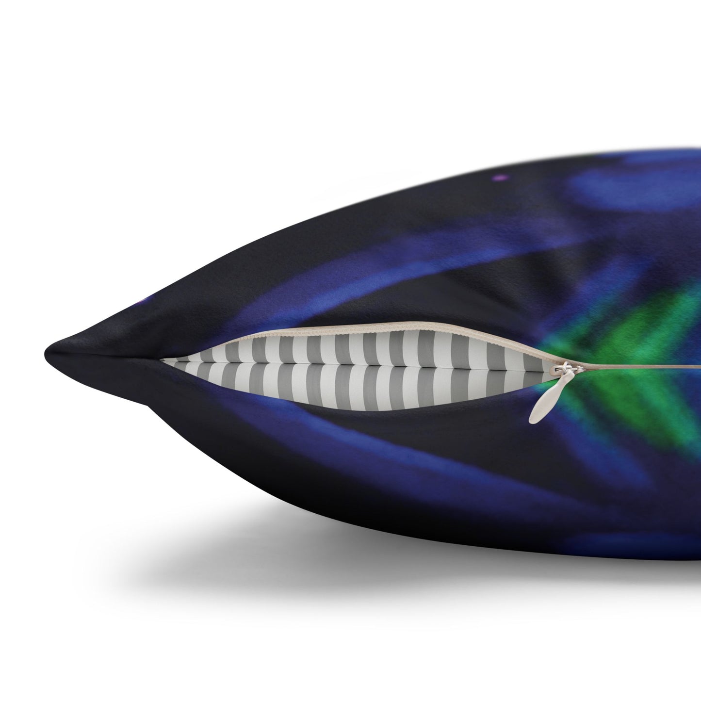 Faux Suede Square Pillowcase - Neon Parrots at Night