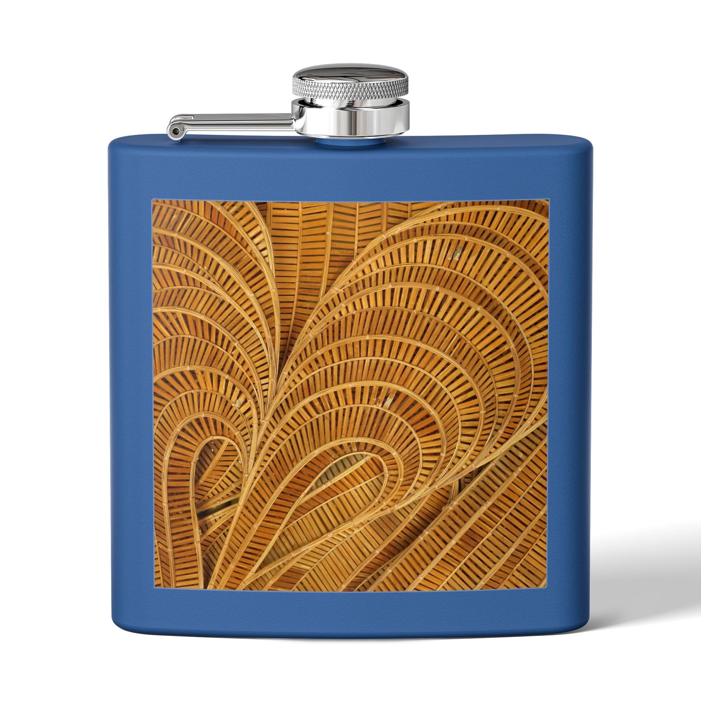 Tropical Stainless Steel 6 oz. Flask, Many Colors  – Natural Bamboo Swoosh