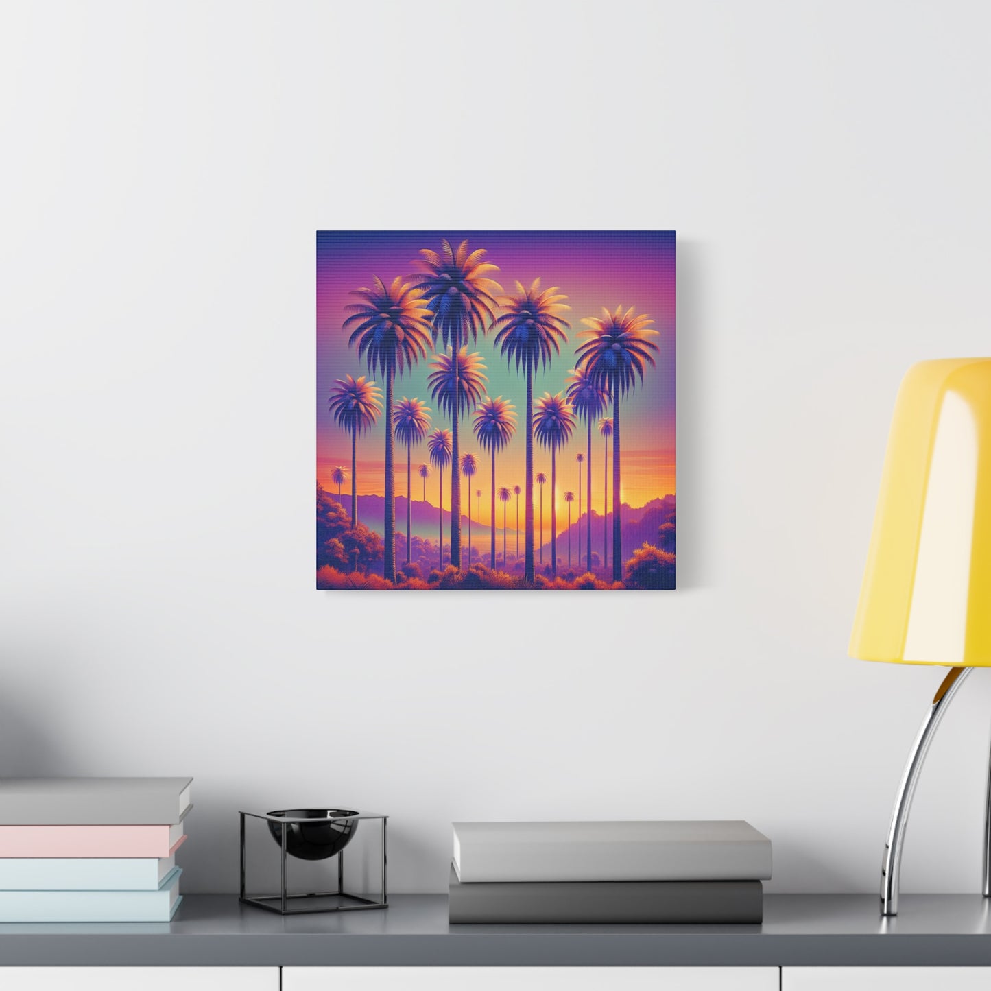 Matte Canvas, Stretched, Various Sizes / Sunset Palms