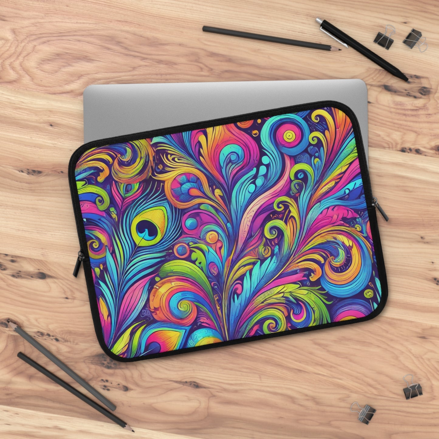 Tropical Laptop Sleeve, 5 Sizes - Perfect for Beach Lovers & Students / Feather Currents