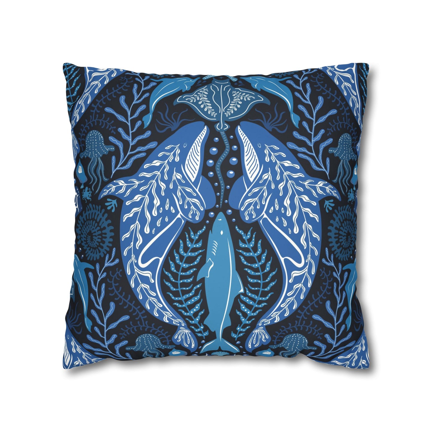 Faux Suede Square Pillowcase - Mystic Ocean, Blue