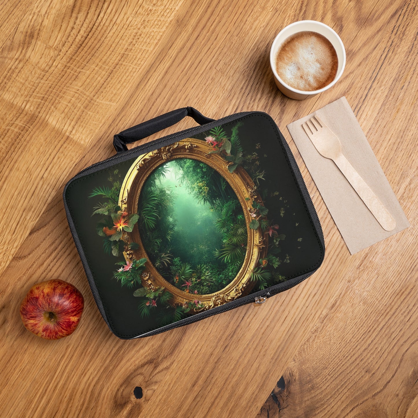 Golden Portal to Paradise Lunch Bag - Eco-Friendly Insulated Tote, Adult and Child Lunchbox / Perfect for Picnics, Beach Outings