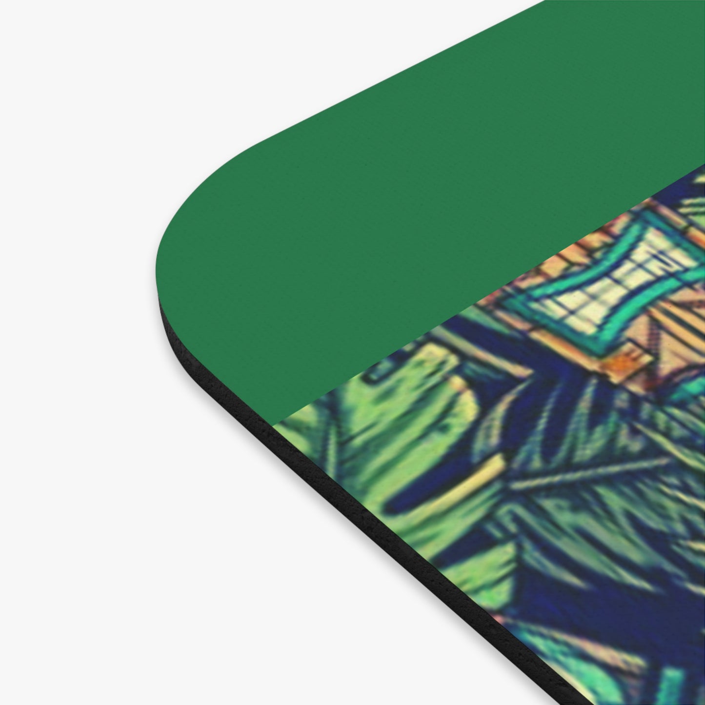 Mouse Pad (Rectangle) - Tiki Greenery, Dark Green