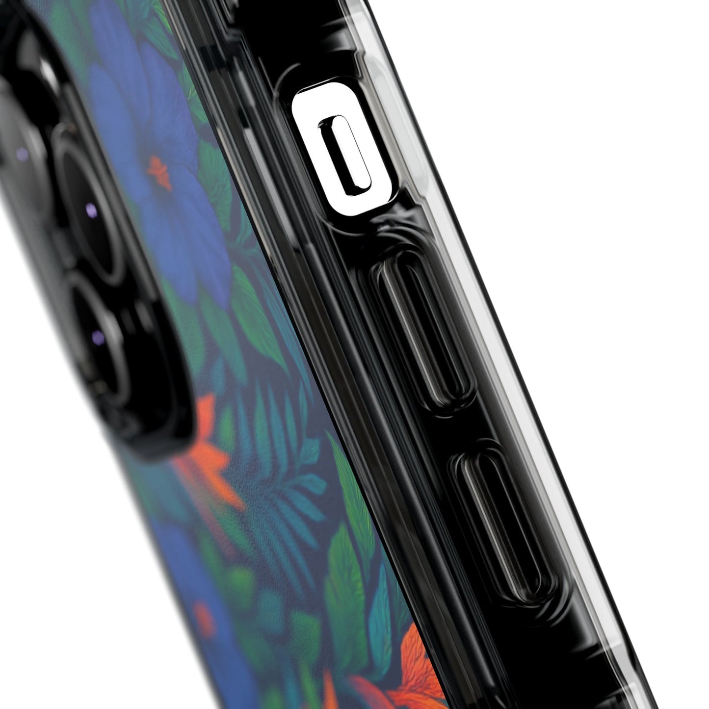 Midnight Flower Navy Magnetic Clear Phone Case, Many Models